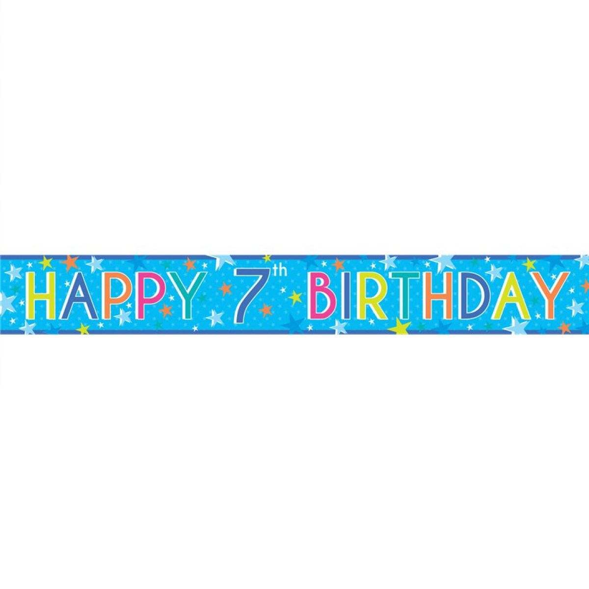 Boys 7th Birthday Paper Banners - 1m