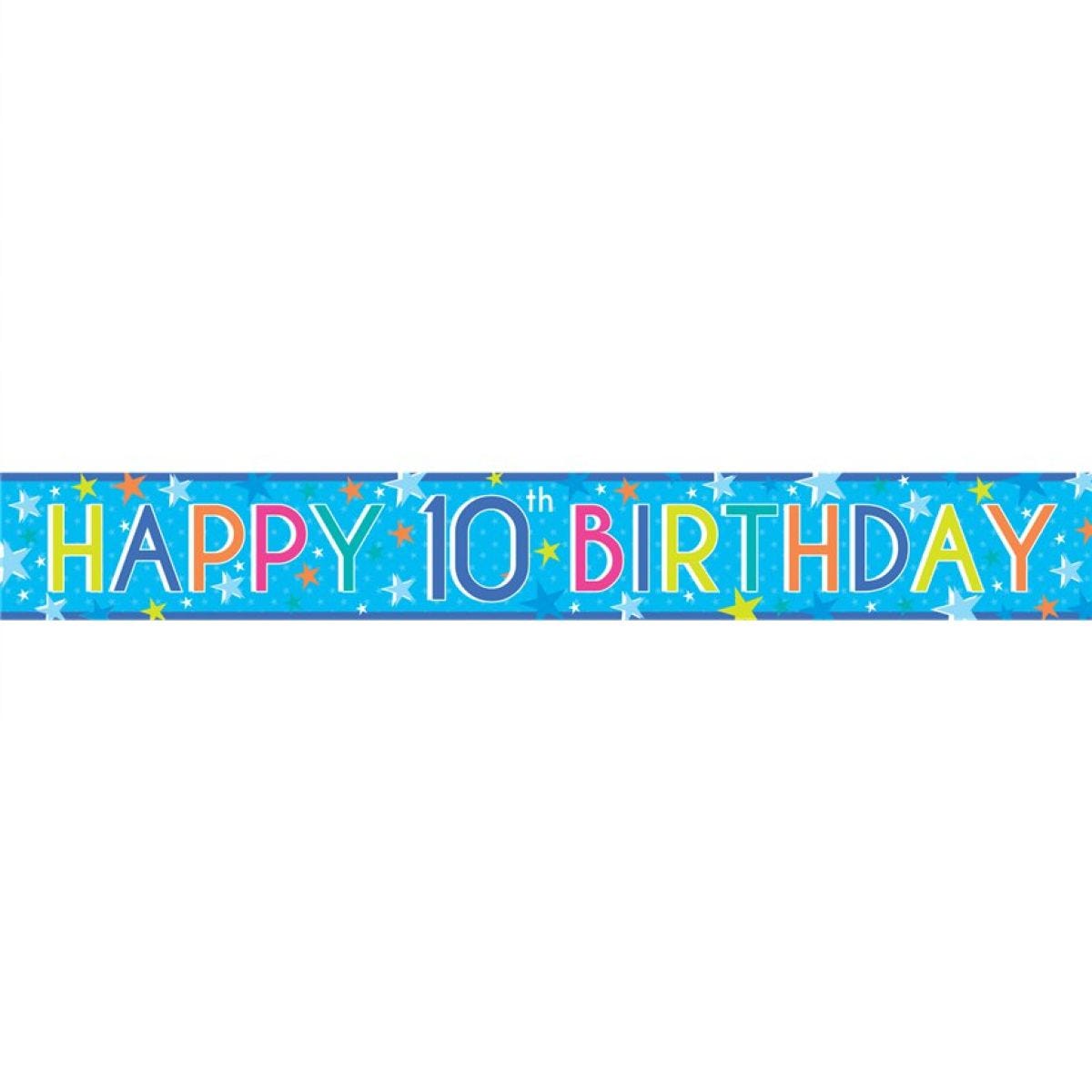 Boys 10th Birthday Paper Banners - 1m