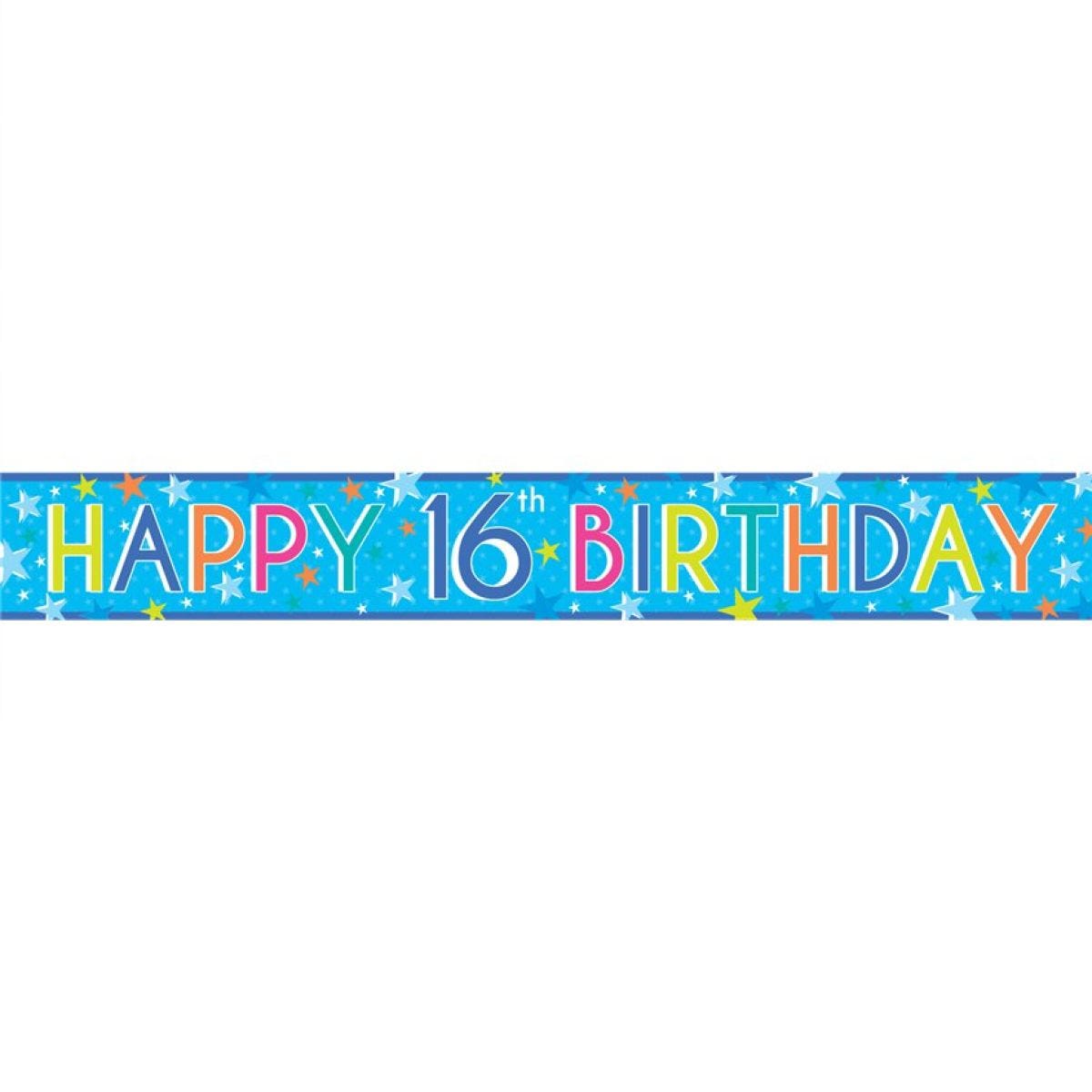 Boys 16th Birthday Paper Banners - 1m