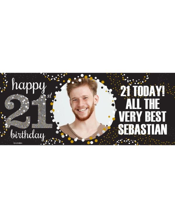 21st Sparkling Celebration Personalised Banner
