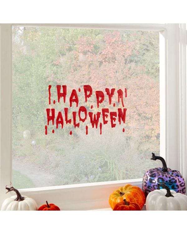 Bloody Happy Halloween Gel Window Cling
