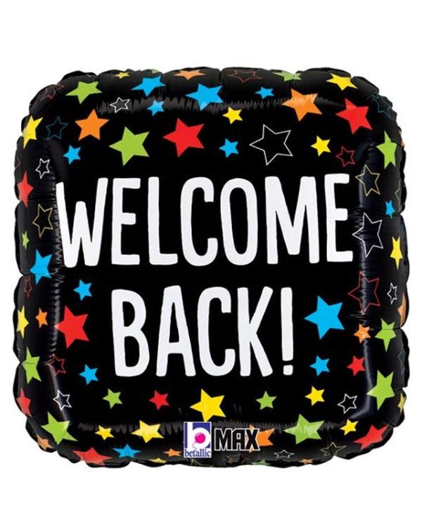 Welcome Back Square Balloon - 18&quot; Foil