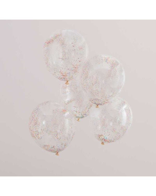 Brights Assorted Bead Confetti Balloons - 12&quot; Latex (5pk)