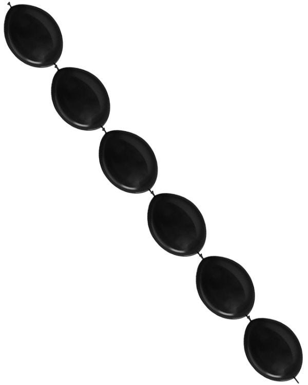 Link-O-Loon Latex Balloons 6&quot; Metallic Black (100pk)