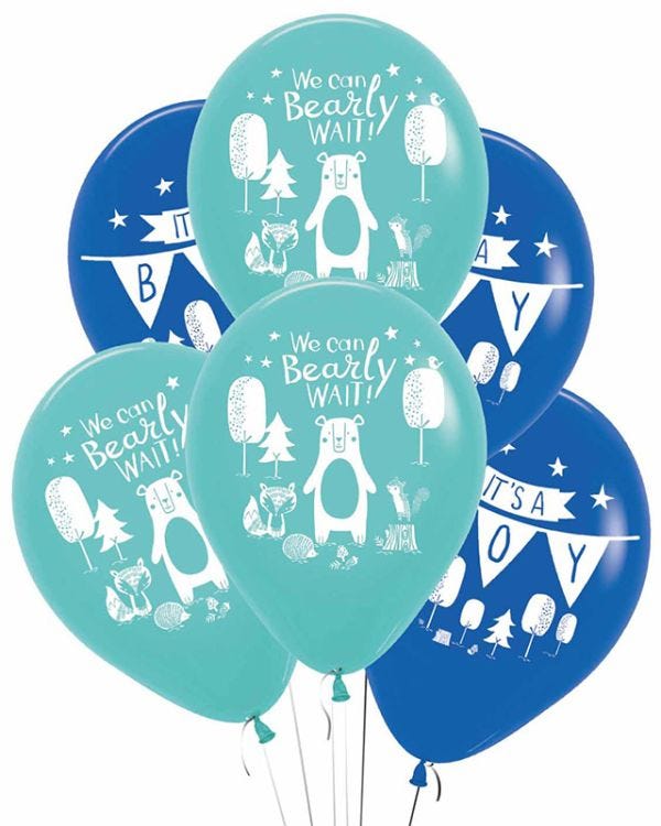Bear-ly Wait 4 Sided Latex Balloons - 11&quot; (6pk)
