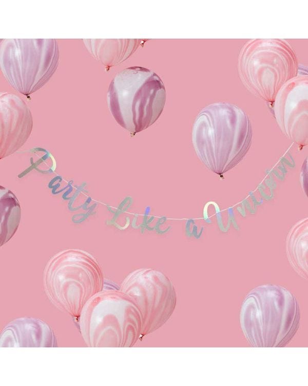 Iridescent Party Like a Unicorn Paper Banner - 1.5m