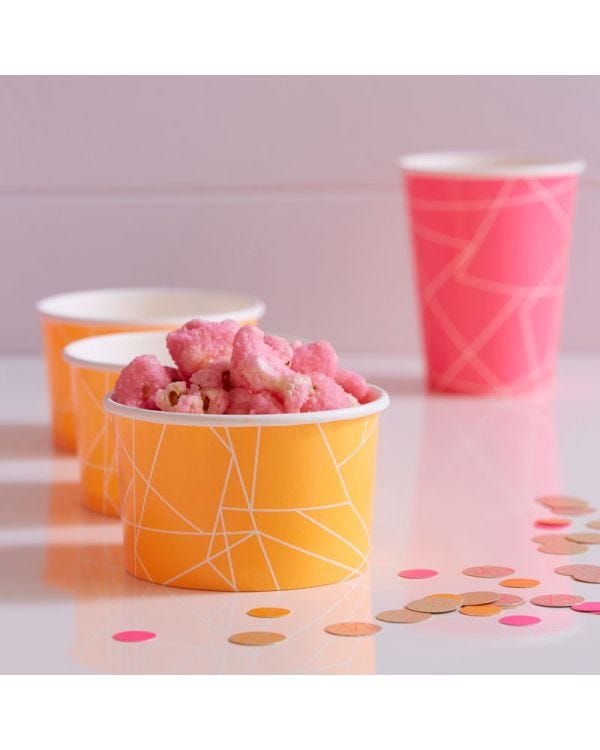 Neon Geometric Paper Treat Tubs (8pk)