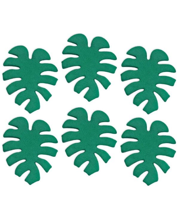 Tropical Leaf Sugar Cake Toppers x6