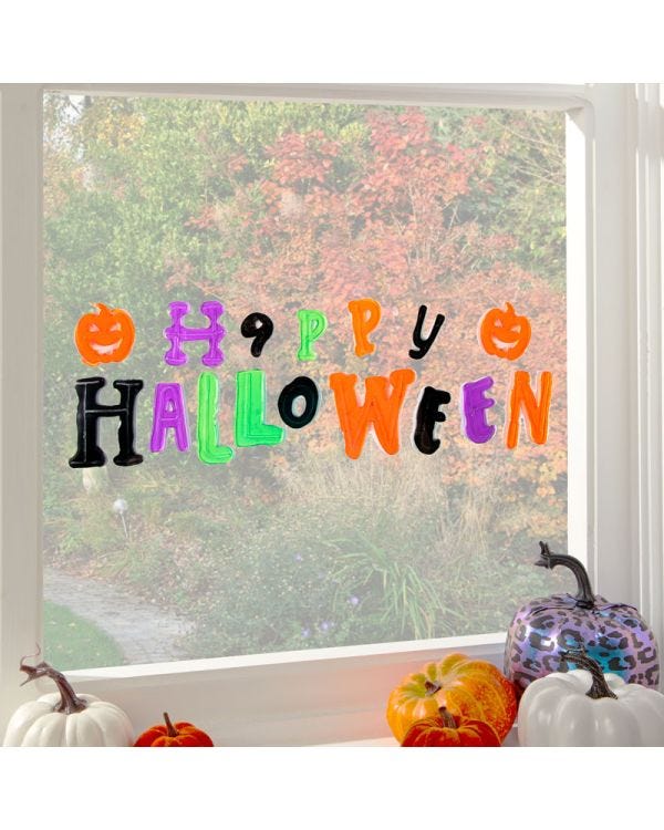 Cute Happy Halloween Gel Window Cling