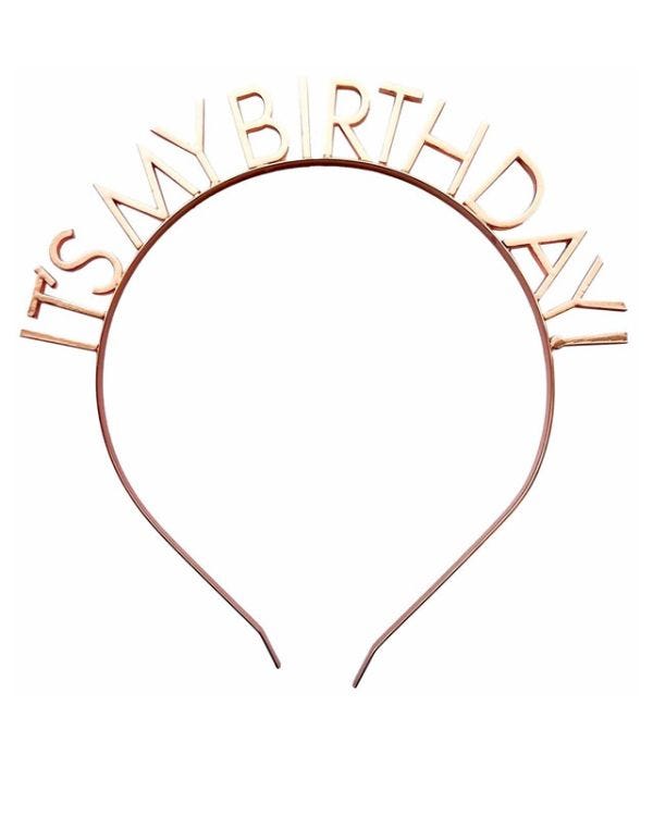 Rose Gold It&#039;s My Birthday Metal Headband