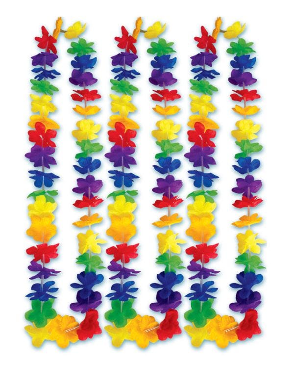 Multi Coloured Flower Leis (25pk)