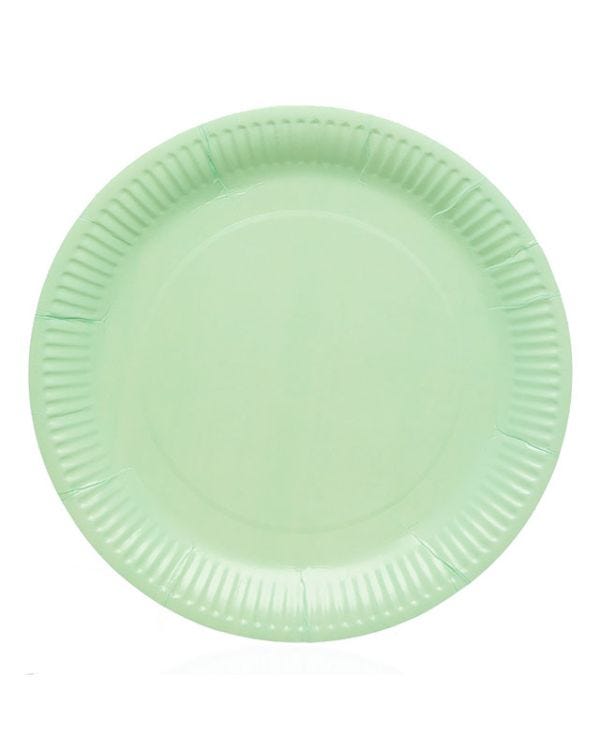 Mint Green Paper Plates - 23cm (8pk)