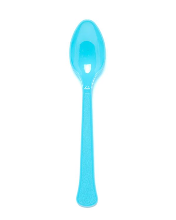 Turquiose Reusable Plastic Spoons (24pk)