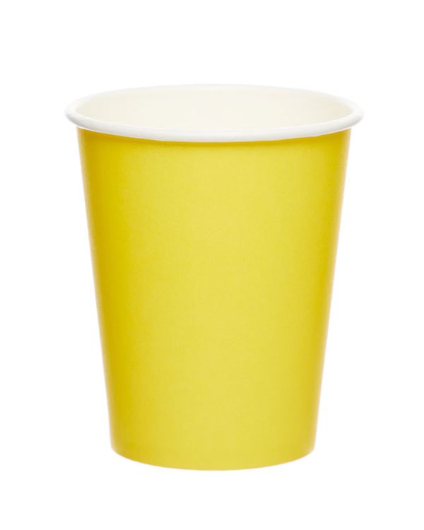Yellow Paper Cups - 237ml (8pk)