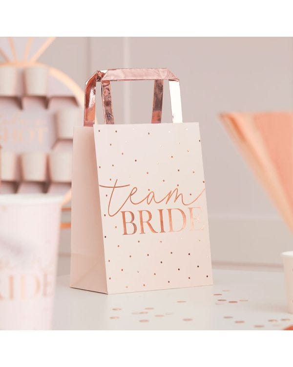 Rose Gold Team Bride Party Bags - (5pk)