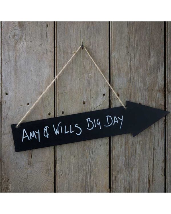 Wooden Chalkboard Arrow Sign - 50cm