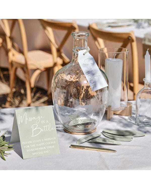 Recycled Glass Vase Wedding Guest Book
