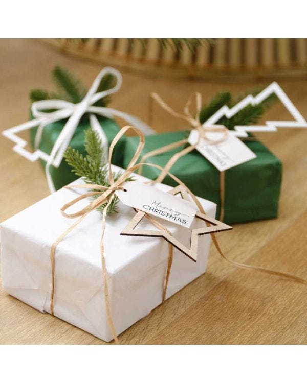 Ribbon, Foliage, Tags &amp; Wooden Present Toppers Set