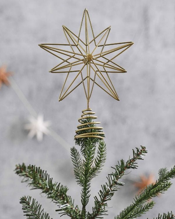 Gold 3D Wire Star Tree Topper