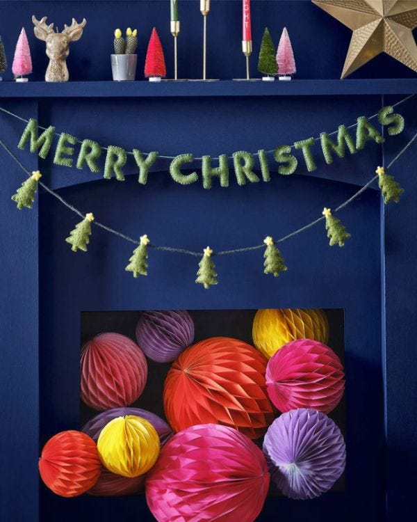 Green Felt Trees Bunting