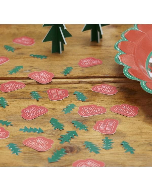 Merry Christmas with Trees Paper Confetti (14g)