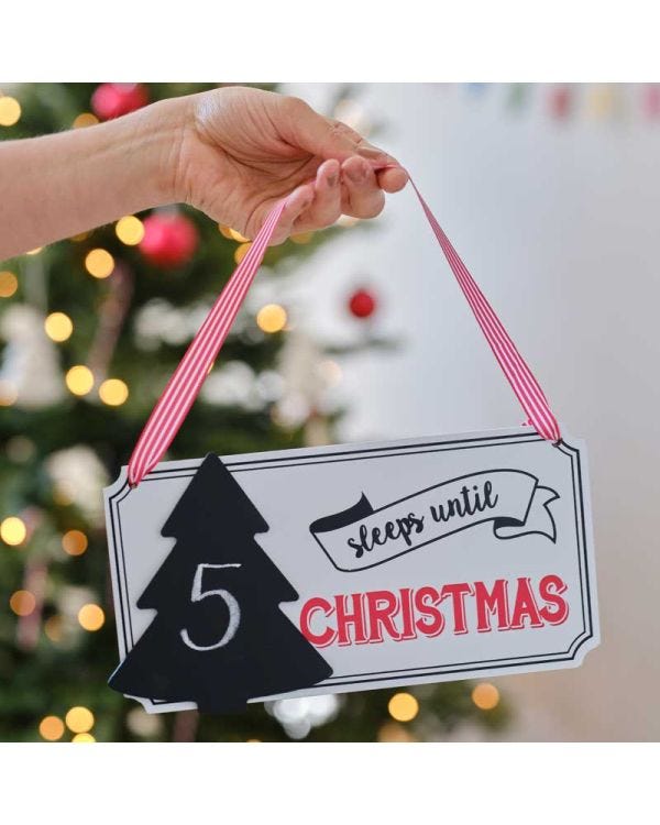 Sleeps Until Christmas Wooden Sign - 21.5cm