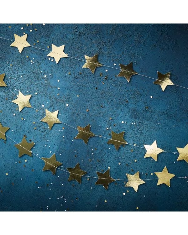 Gold Foiled Star Paper Garland - 5m