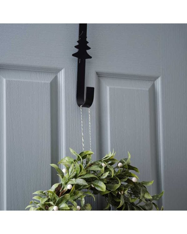 Black Metal Wreath Hanger - 29cm