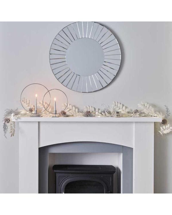 White &amp; Silver Berry Foliage Garland - 1.8m