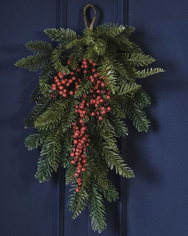 Foliage With Red Berry Swag