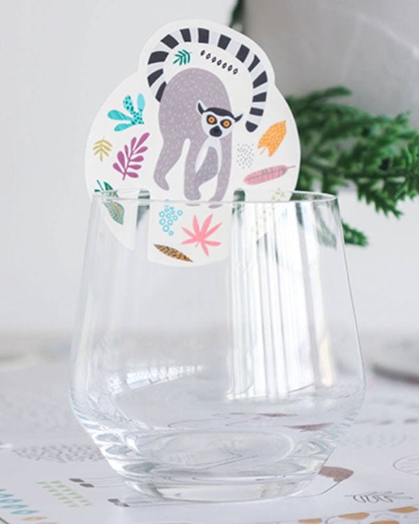 Zoo Party Glass Markers (6pk)