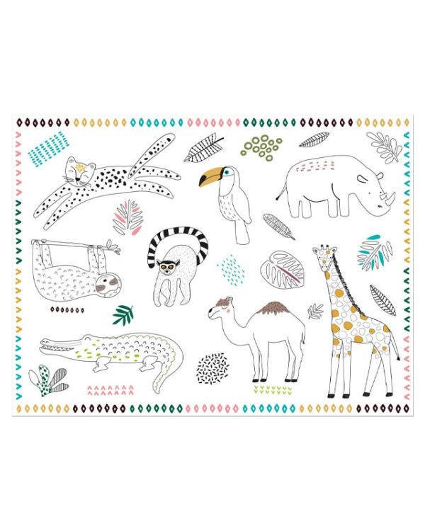 Zoo Party Colouring Placemats (6pk)