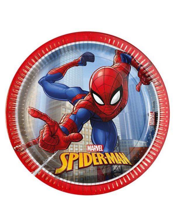 Spiderman Crime Fighter Paper Plates - 23cm (8pk)