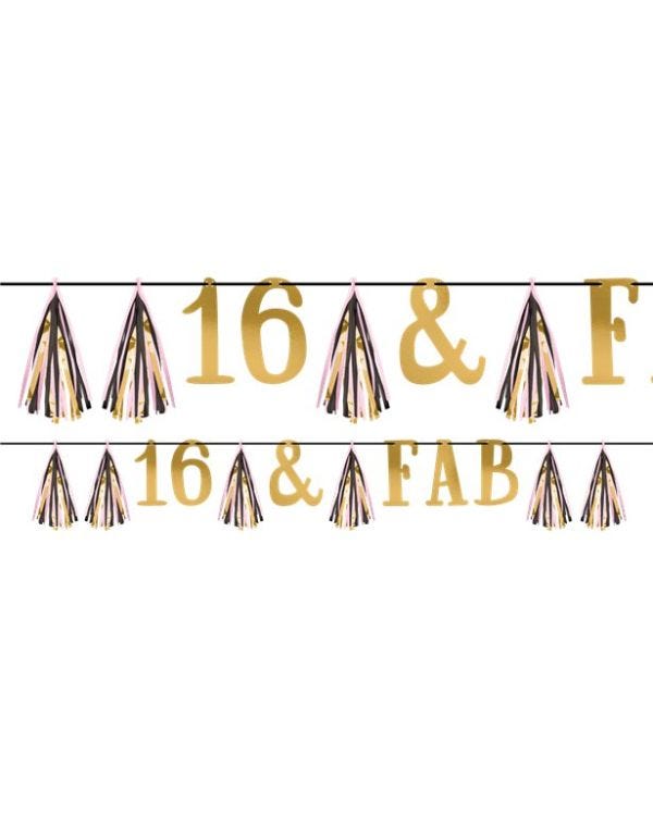 Blush Sixteen Letter Tassel Garland - 3m