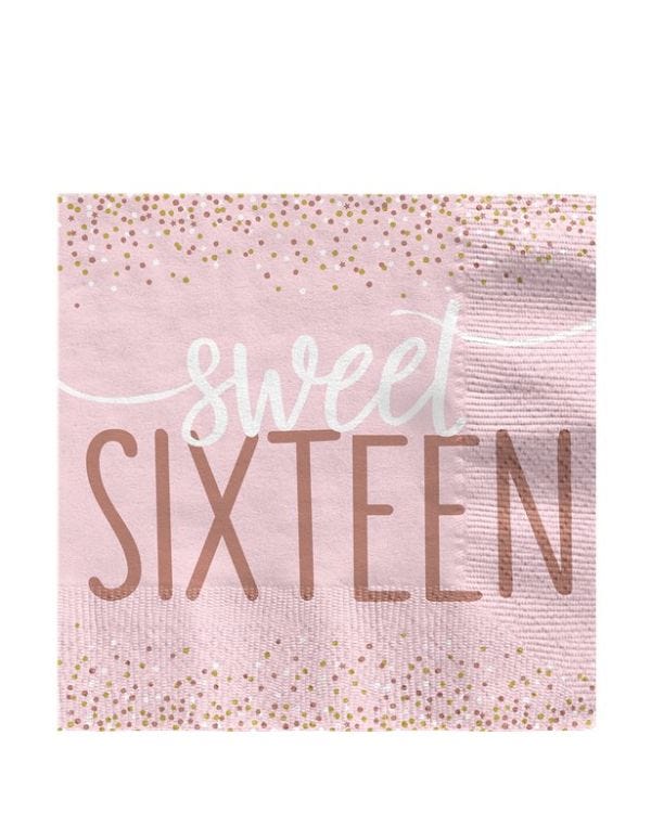 16th Blush Luncheon Napkins (16pk)