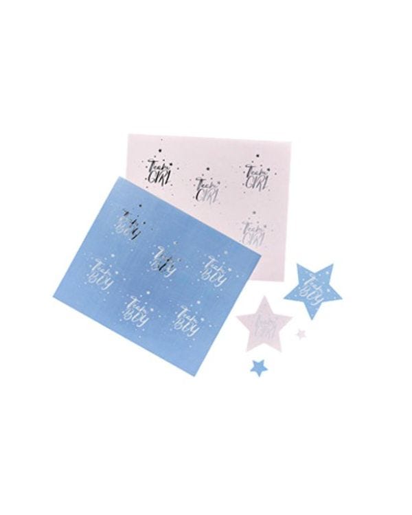 Gender Reveal Team Boy &amp; Team Girl Stickers (24pk)