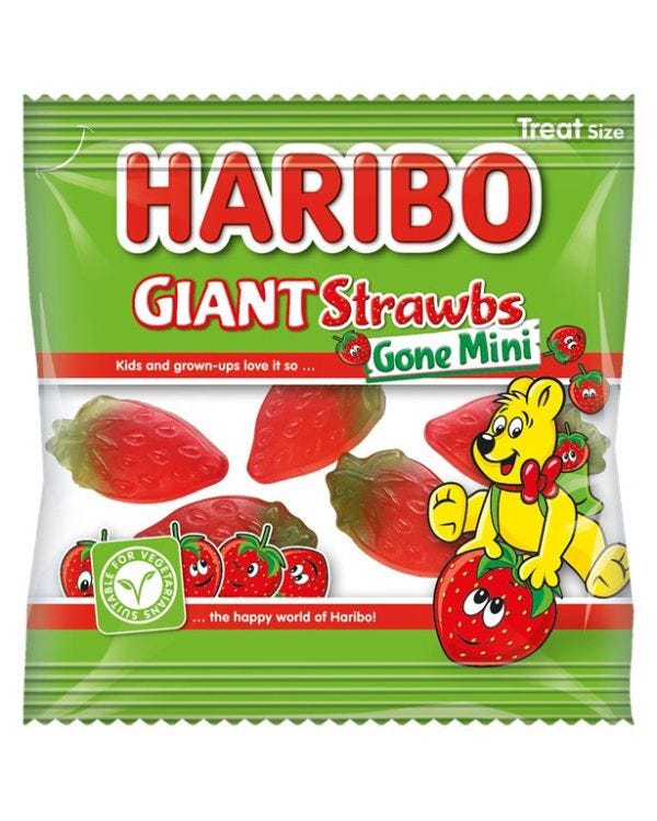 Haribo Giant Strawbs Gone Mini - 16g