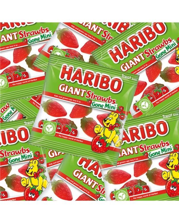Haribo Giant Strawbs Mini&#039;s x100