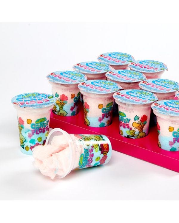 Candy Floss Tubs - Strawberry &amp; Raspberry Flavours x12