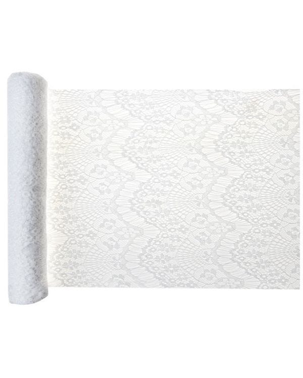 Boho Chic White Fabric Table Runner - 3m