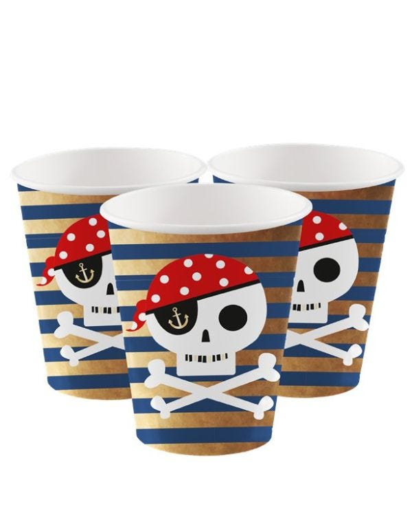 Treasure Island Pirate Cups- 250ml (8pk)