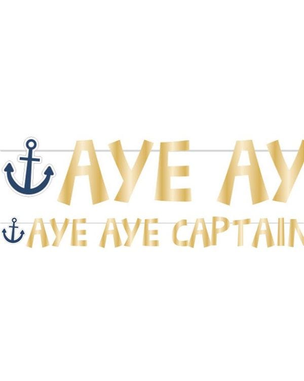 Treasure Island Pirate &quot;Aye Aye Captain&quot; Letter Banner