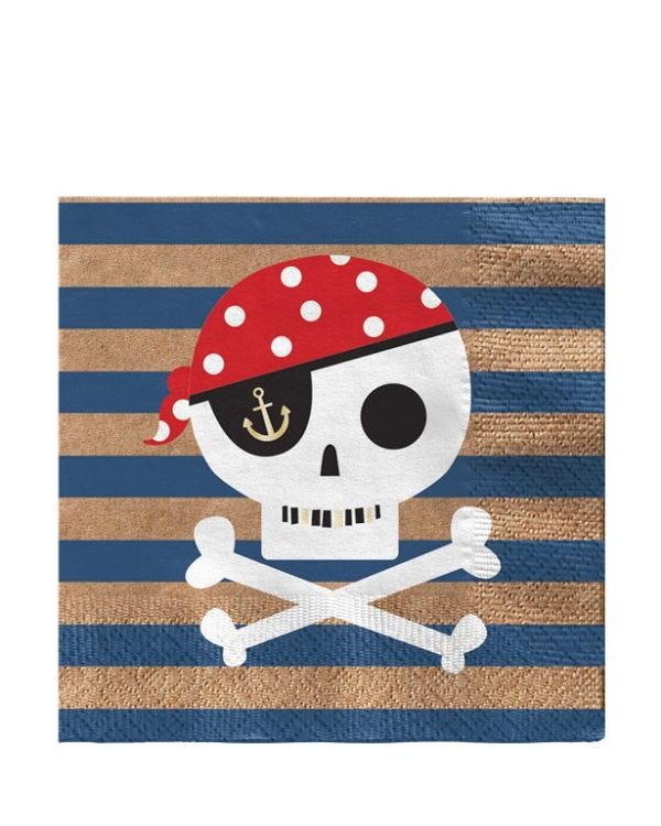 Treasure Island Pirate Napkins - 33cm (16pk)