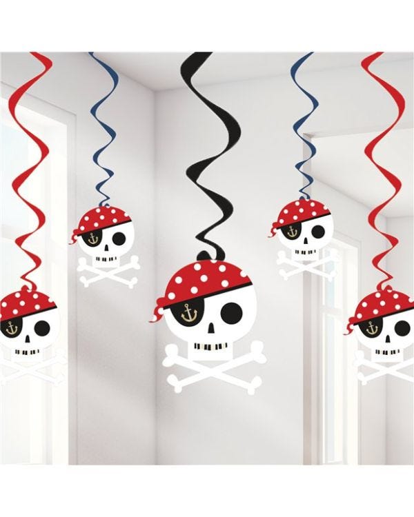 Treasure Island Pirate Swirl Decorations (6pk)
