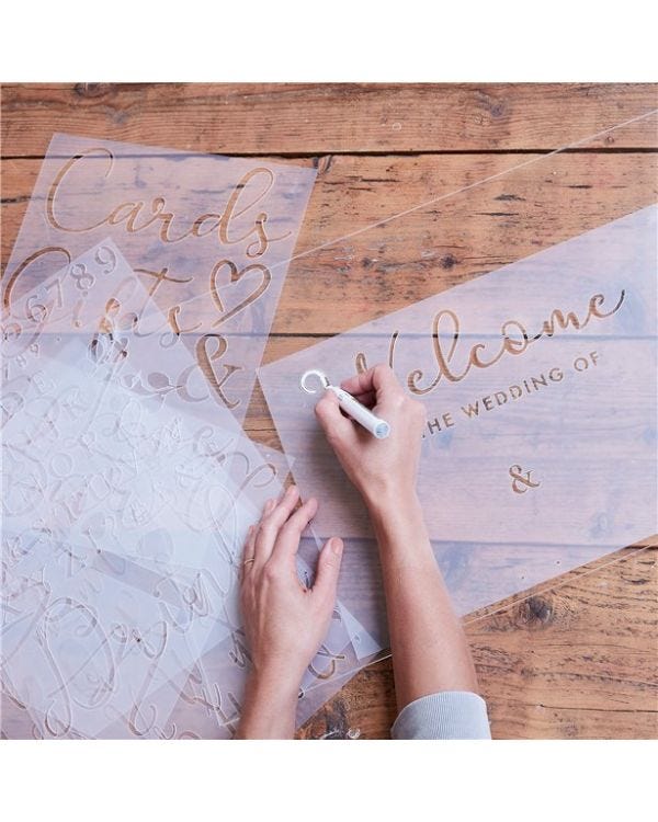 A Touch Of Pampas Letter &amp; Number Stencils (6pk)