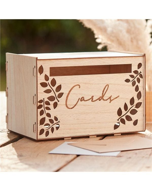 Wooden Wedding Card Box
