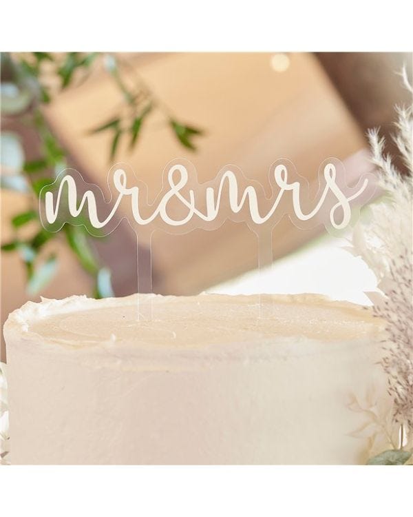 Mr &amp; Mrs Acrylic Cake Topper
