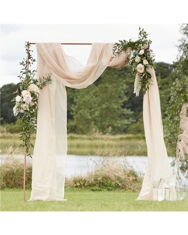 Taupe Draping Voile Backdrop - 6m x 2.5m