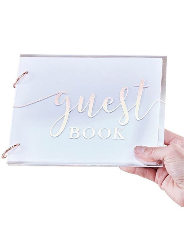 A Touch Of Pampas Acrylic Wedding Guest Book