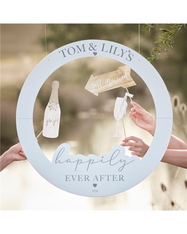 Round Customisable Wedding Photo Booth Frame